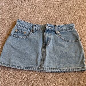 Edikted Light Blue Denim Mini Skirt